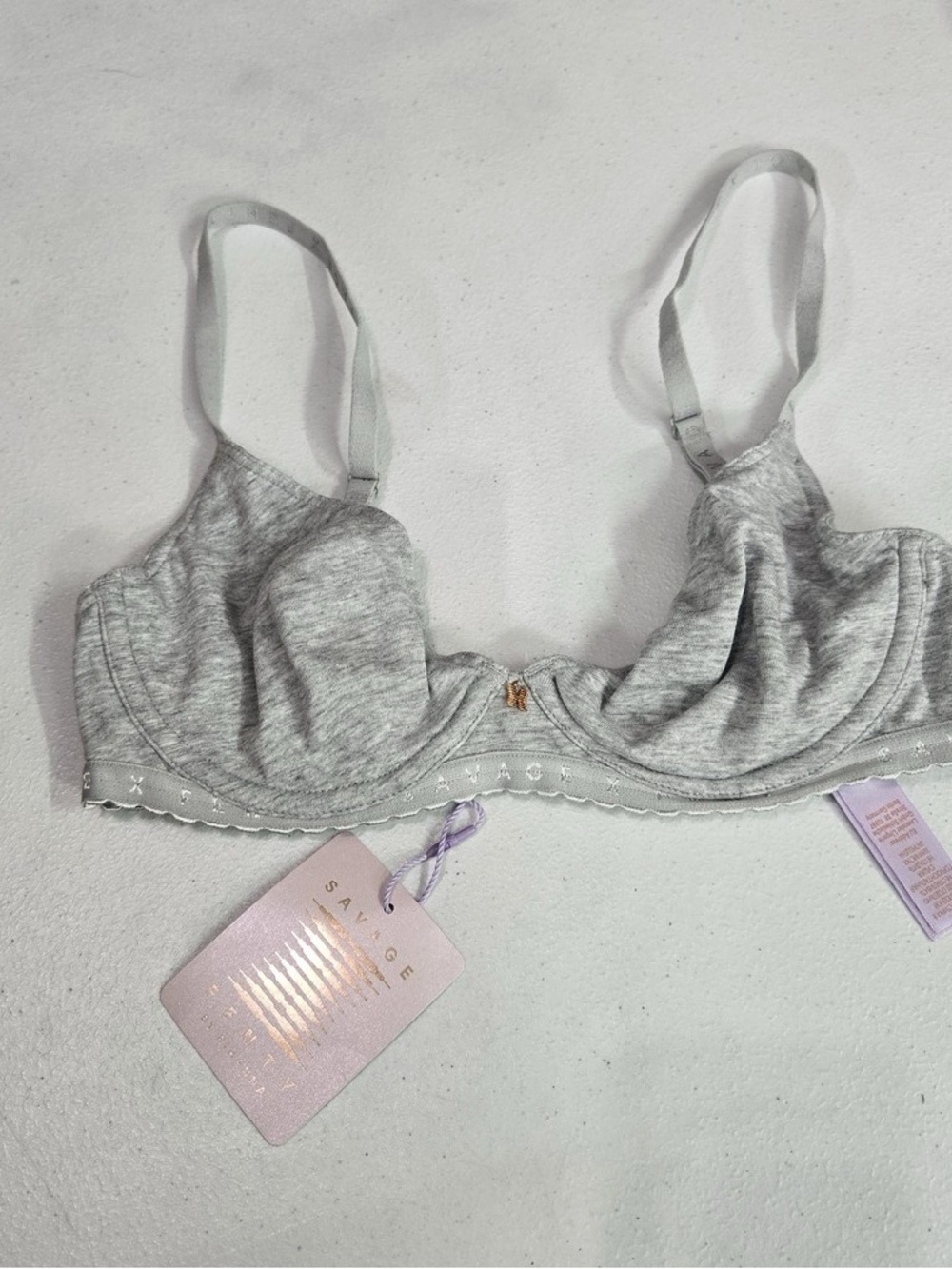 Savage X Fenty Light Heather Gray Underwire Bra
